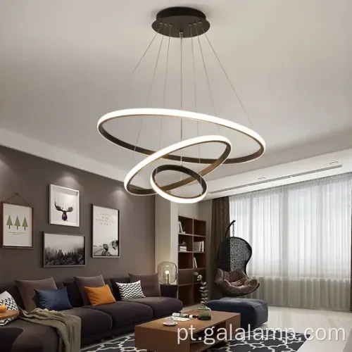 Sala de estar de luxo decorativo anel círculo pingente
